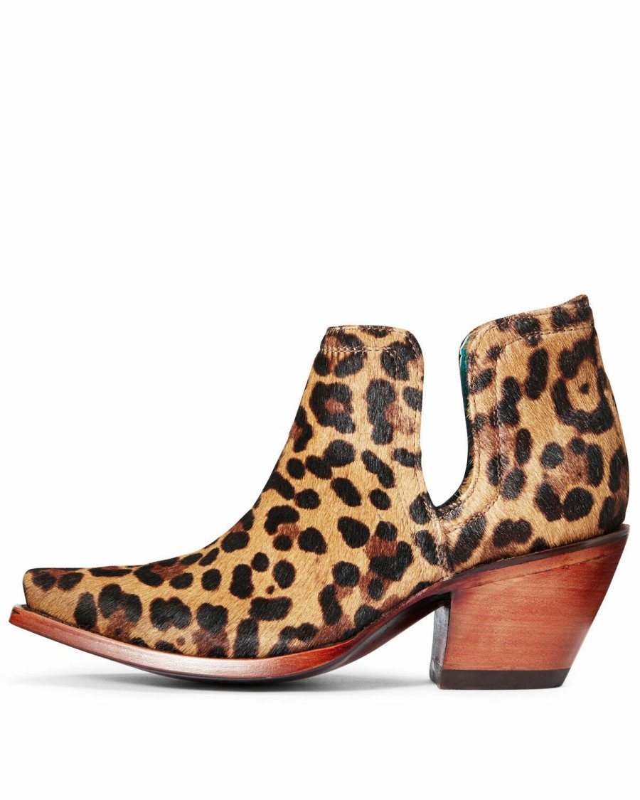 Women * | Best Sellers Ariat Women'S Dixon Hair-On Leopard Print Fashion Booties Snip Toe