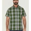 Men * | Attractive Brothers & Sons Men'S Performance Kelly Green Large Plaid Short Sleeve Button-Down Western Shirt