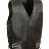 Men * | Hot Selling Milwaukee Leather Men'S Side Lace Eagle & Flag Patch Vest 3X