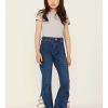 Kids * | Discount Cowboy Hardware Girls' Serape Print Medium Wash Flare Jeans