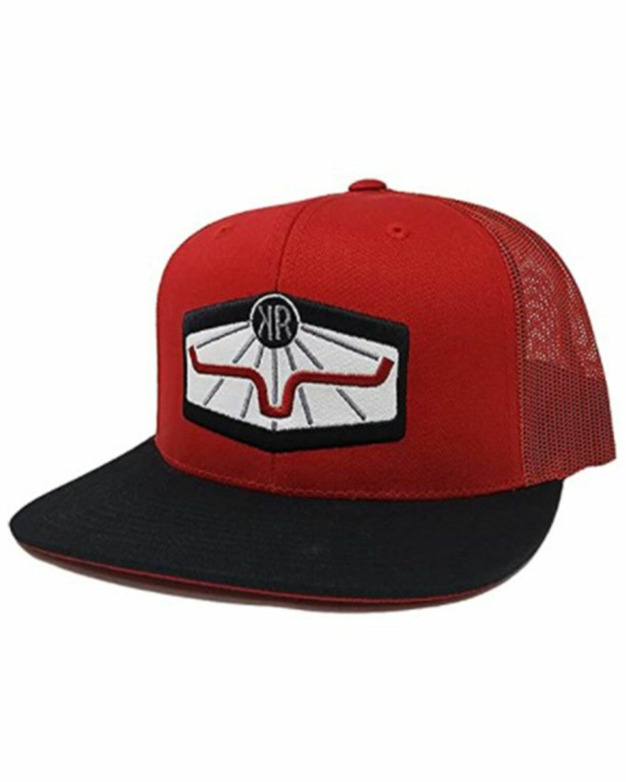 Gifts * | Hot Sell Kimes Ranch Men'S Red Rays Original Logo Patch Mesh-Back Trucker Cap