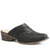 Women * | New Roper Women'S Black Whipstitched Mule Shoes Snip Toe