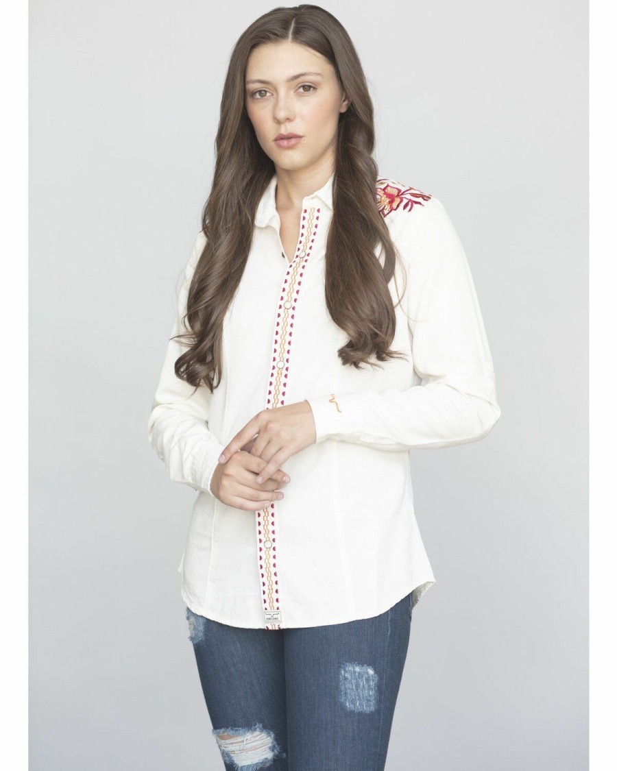 Women * | Official Kimes Ranch Women'S Electric Lady Embroidered Long Sleeve Western Shirt