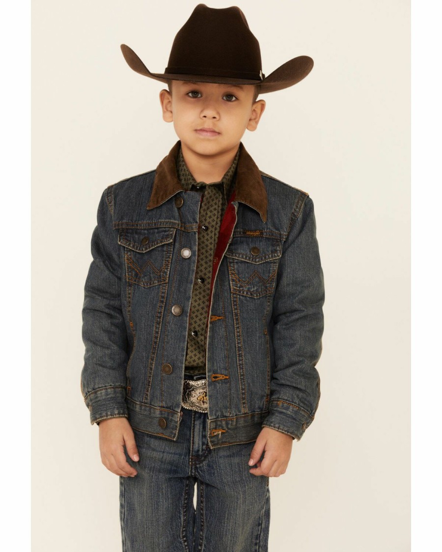 Kids * | Bestsellers Wrangler Boys' Rustic Western Blanket Lined Jacket