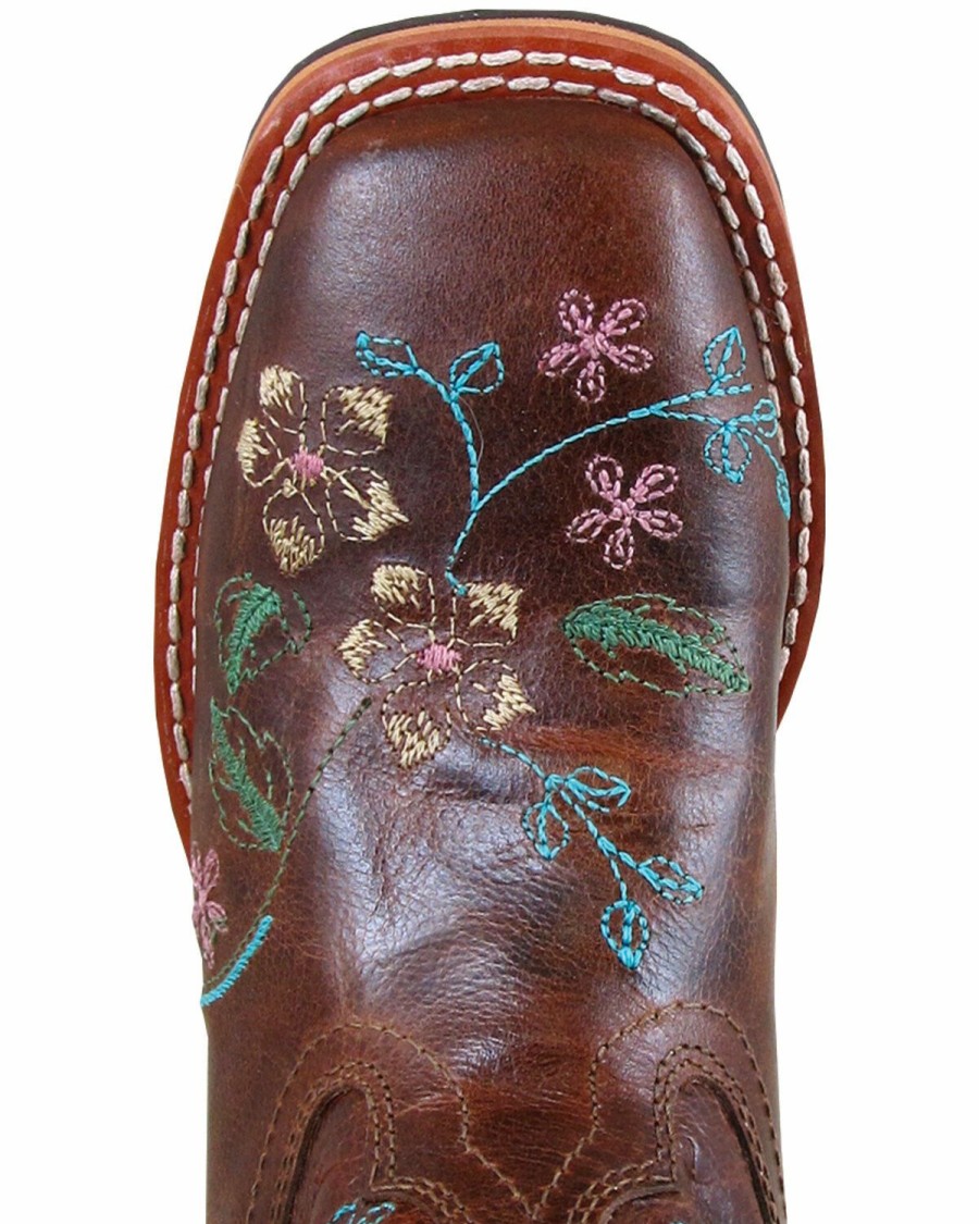 Kids * | Top Selling Smoky Mountain Girls' Floralie Western Boots Square Toe