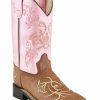 Kids * | Sale Online Old West Girls' Tan Western Boots Square Toe