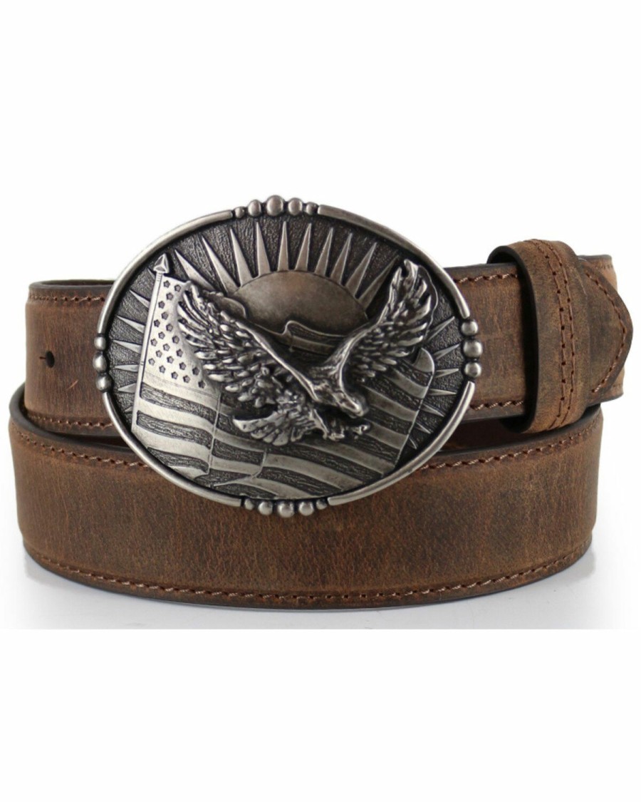 Men * | Discount Cody James Men'S Patriotic Eagle Leather Belt