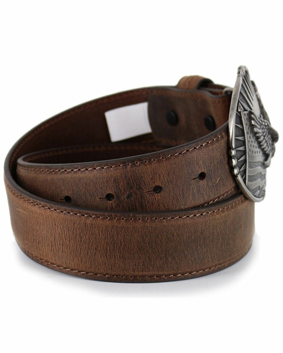 Men * | Discount Cody James Men'S Patriotic Eagle Leather Belt