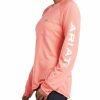 Women * | Sale Online Ariat Women'S Summer Melon Rebar Heat Fighter Logo Long Sleeve Work T-Shirt Plus