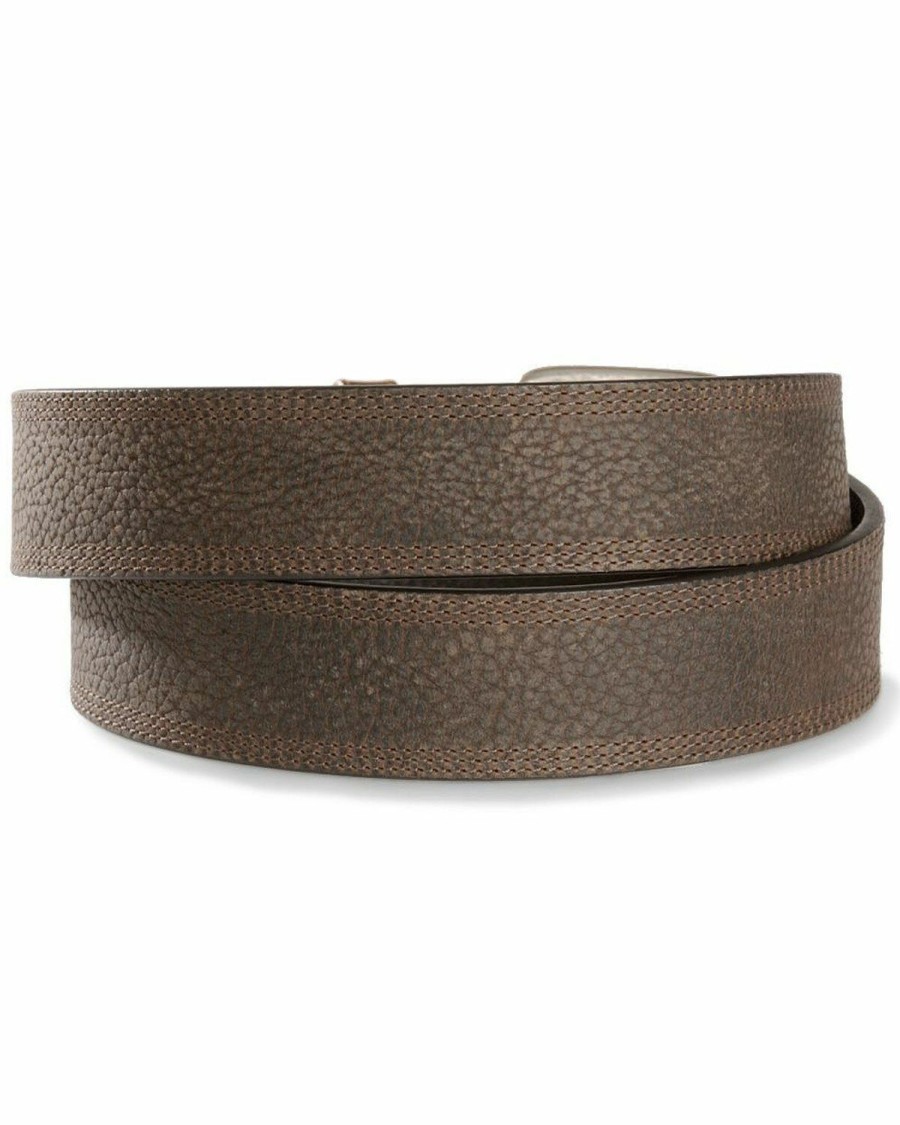 Men * | Attractive Ariat Men'S Triple Row Stitch Leather Belt