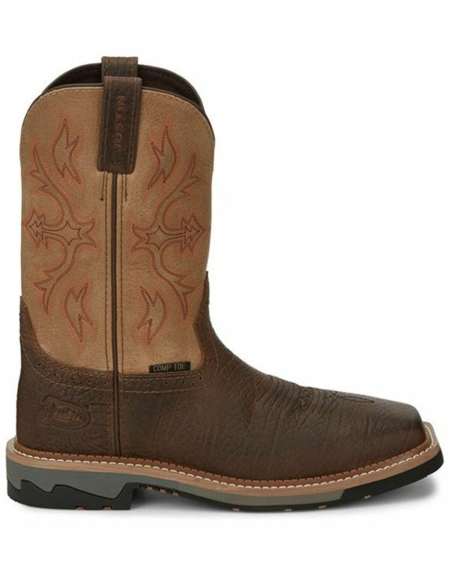 Men * | Unique Justin Men'S Bolt Western Work Boots Composite Toe