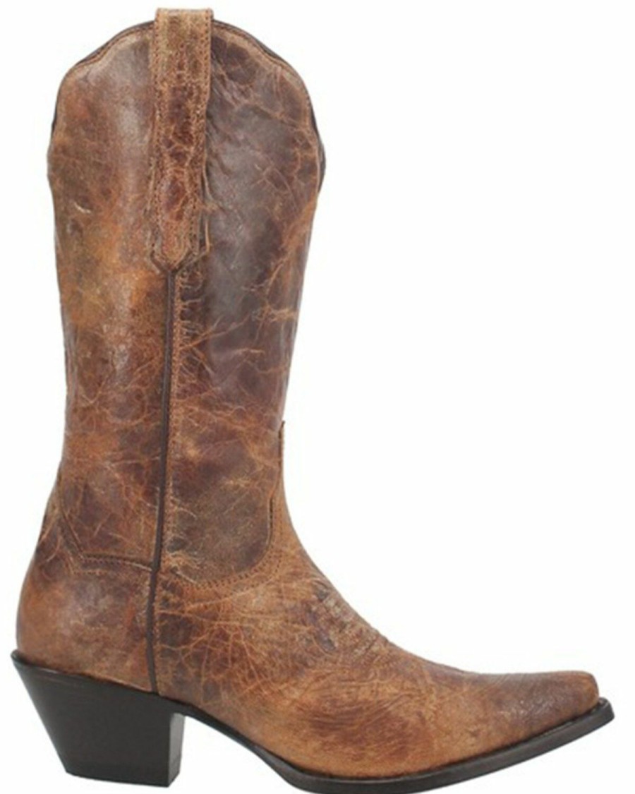 Women * | Sale Online Dan Post Women'S Tan Colleen Vintage Leather Western Boot Snip Toe