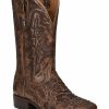 Men * | New Threads Corral Men'S Exotic Alligator Inlay Western Boots Broad Square Toe