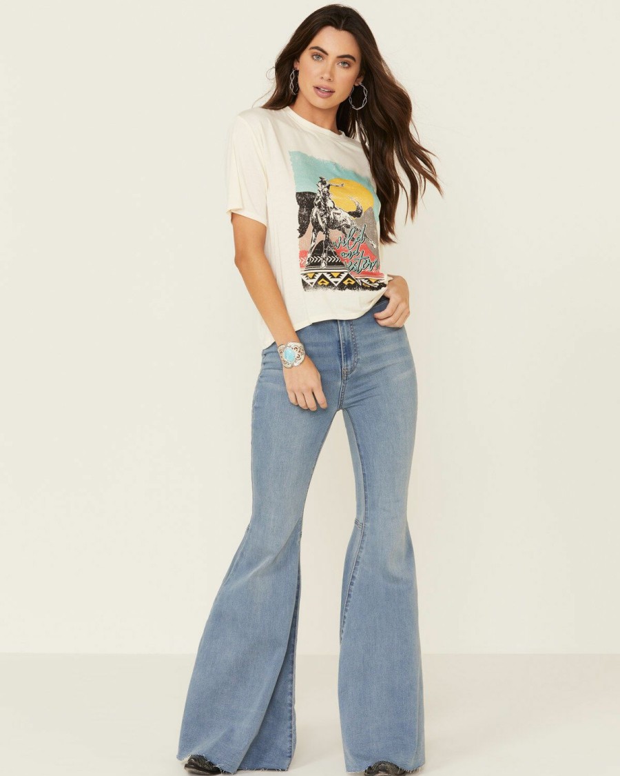 Women * | Latest Rock & Roll Denim Women'S Neon Bronco Scene Graphic Tee