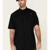 Men * | Special Offers Ariat Men'S Solid Black Tek Button-Down Short Sleeve Western Shirt Tall