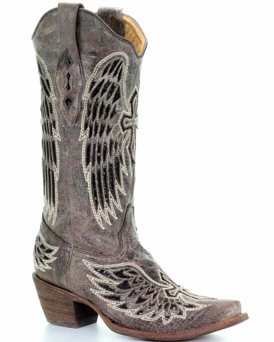 Gifts * | Unique Corral Women'S Wing And Cross Snip Toe Western Boots