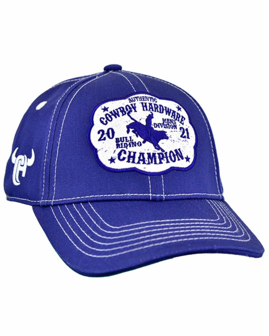 Kids * | Discount Cowboy Hardware Boys' Navy Champion Buckle Embroidered Patch Ball Cap