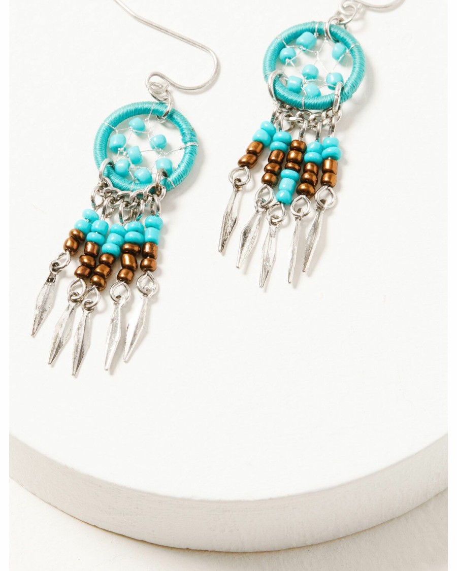 Gifts * | Bestsellers Shyanne Women'S 6-Piece Silver & Turquoise Longhorn Dreamcatcher Earrings Set