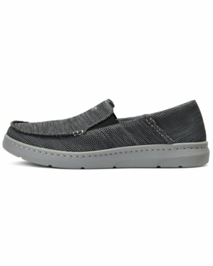 Men * | Best Sellers Ariat Men'S Heather Brown Charcoal 360 Canvas Slip-On Casual Shoe Moc Toe