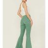 Women * | Hot Sell Rock & Roll Denim Women'S Jade Green Bargain Bell Flare Jeans