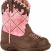 Kids * | Unique Roper Infant Girls' Cowbaby Diamond Whipstitch Pre-Walker Cowgirl Boots Round Toe