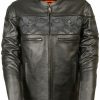 Men * | Sale Online Milwaukee Leather Men'S Reflective Skull Crossover Scooter Jacket 5X