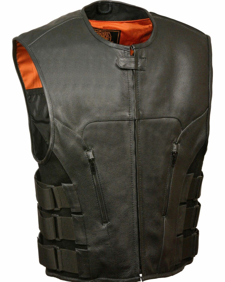 Men * | Cut Price Milwaukee Leather Men'S Swat Style Zipper Front Vest 3X