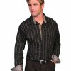 Men * | Hot Sell Scully Men'S Signature Series Striped Long Sleeve Shirt