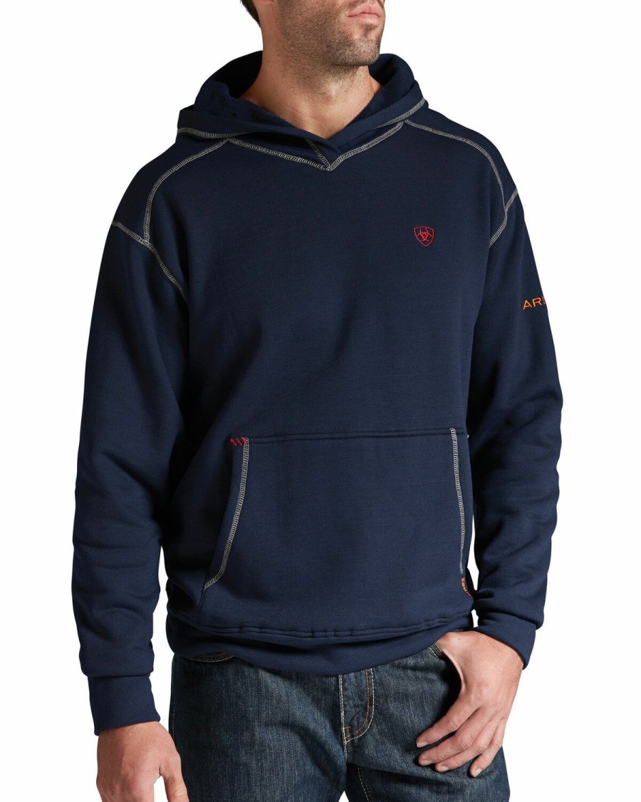 Men * | Bestsellers Ariat Men'S Flame-Resistant Polartec Hooded Work Sweatshirt Big And Tall