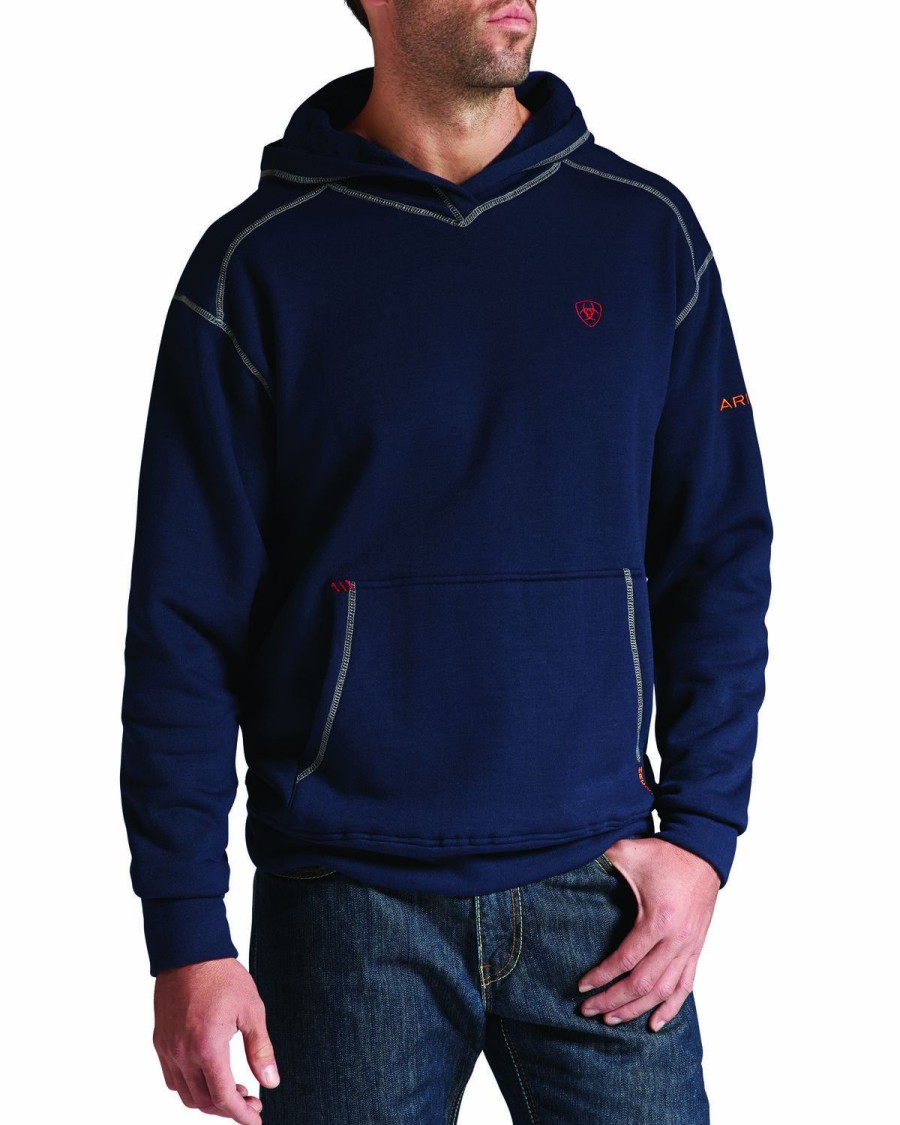 Men * | Bestsellers Ariat Men'S Flame-Resistant Polartec Hooded Work Sweatshirt Big And Tall