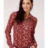 Women * | Discount Roper Women'S Prairie Fire Long Sleeve Western Shirt