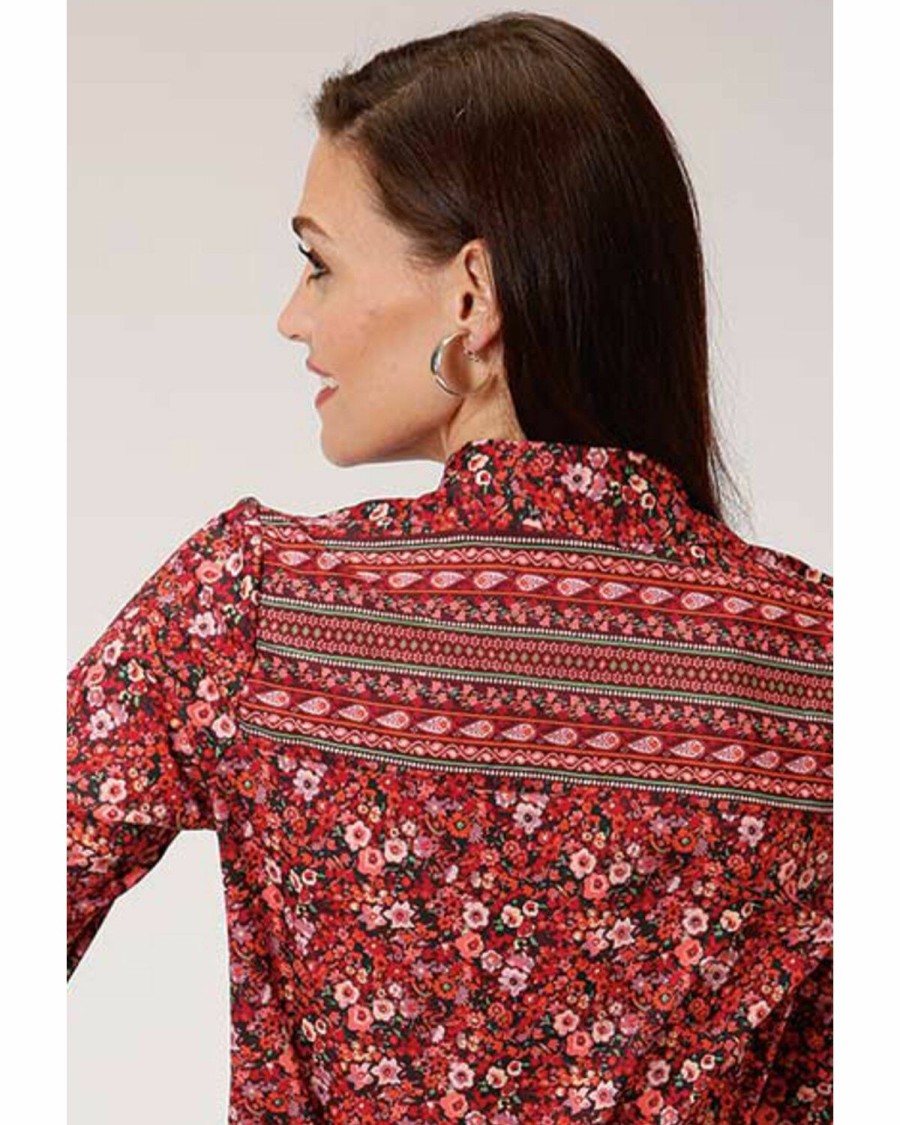 Women * | Discount Roper Women'S Prairie Fire Long Sleeve Western Shirt