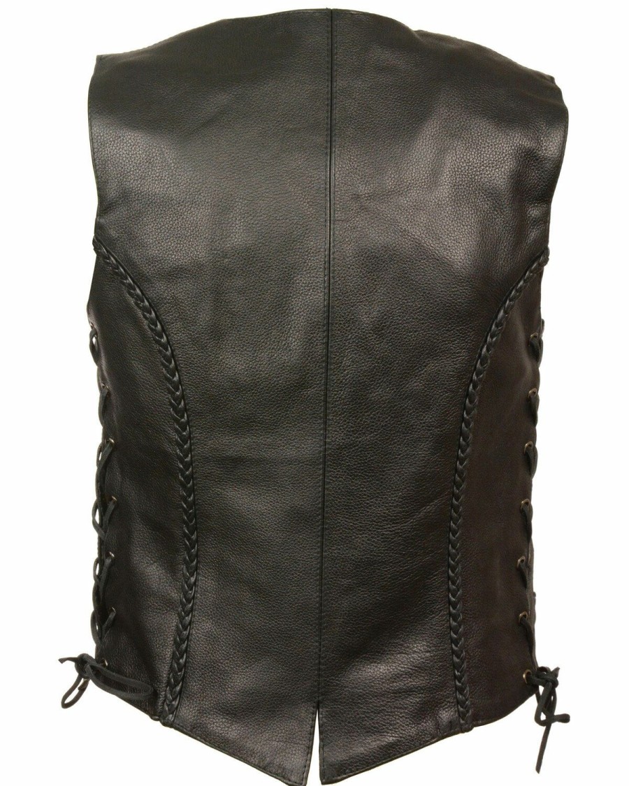 Women * | Latest Milwaukee Leather Women'S Braided Side Lace Vest 4X