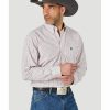 Men * | Sale Online George Strait By Wrangler Men'S Sunset Small Plaid Long Sleeve Button-Down Western Shirt