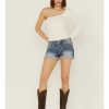 Women * | Discount Miss Me Women'S Embellished Medium Wash Mid-Rise Shorts