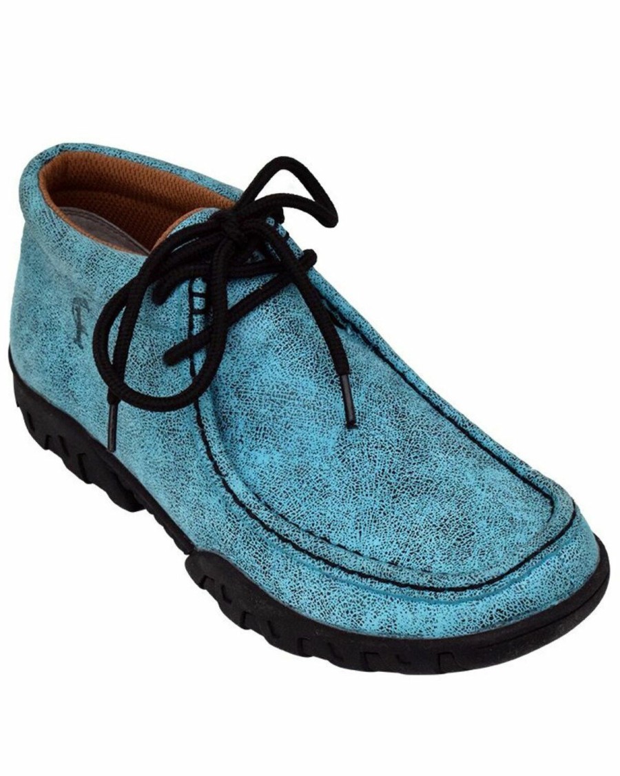 Women * | Sale Online Ferrini Women'S Rogue Turquoise Shoes Moc Toe