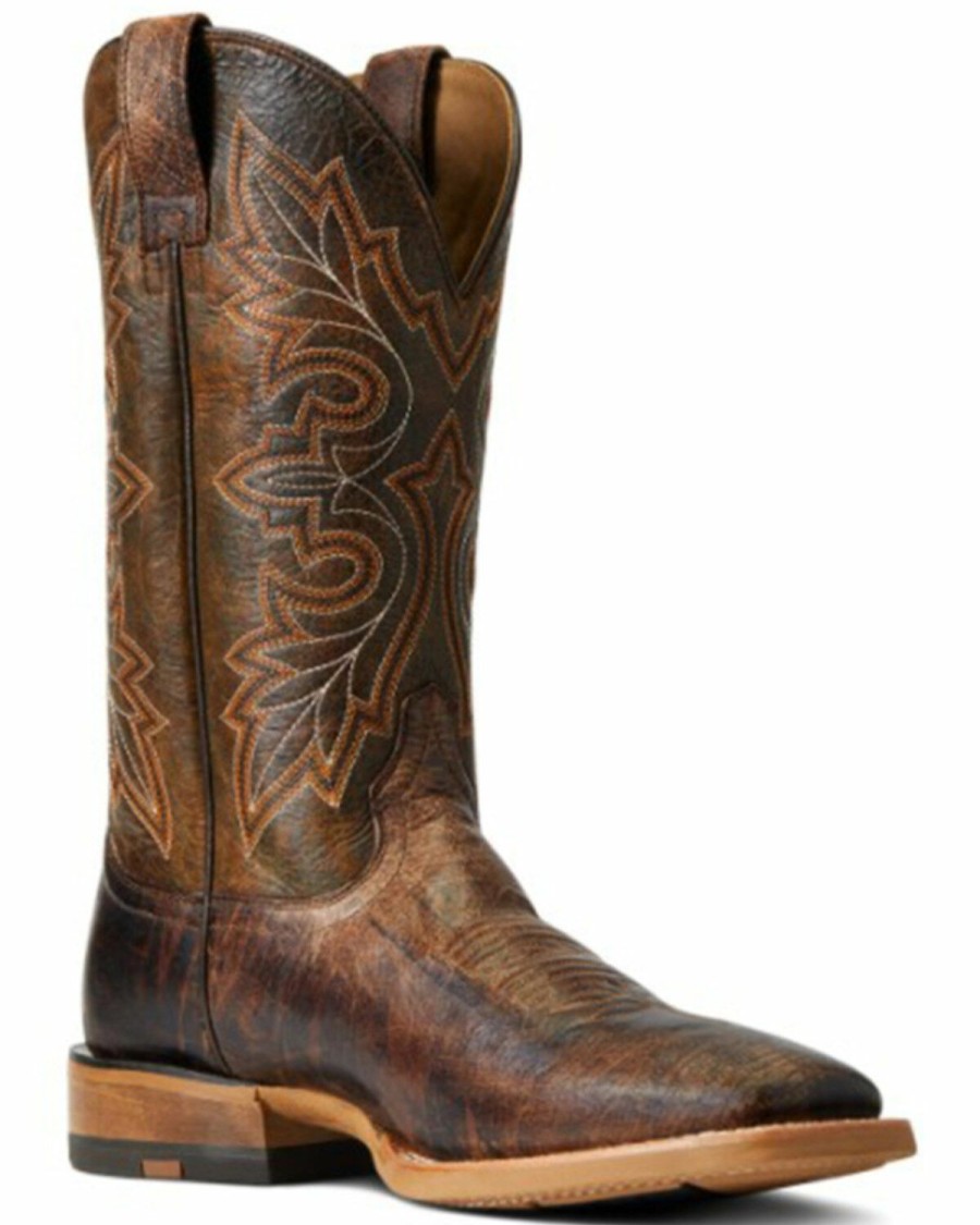 Men * | Unique Ariat Men'S Dusted Wheat & Rusted Fence Standout Leather Performance Western Boot Wide Square Toe