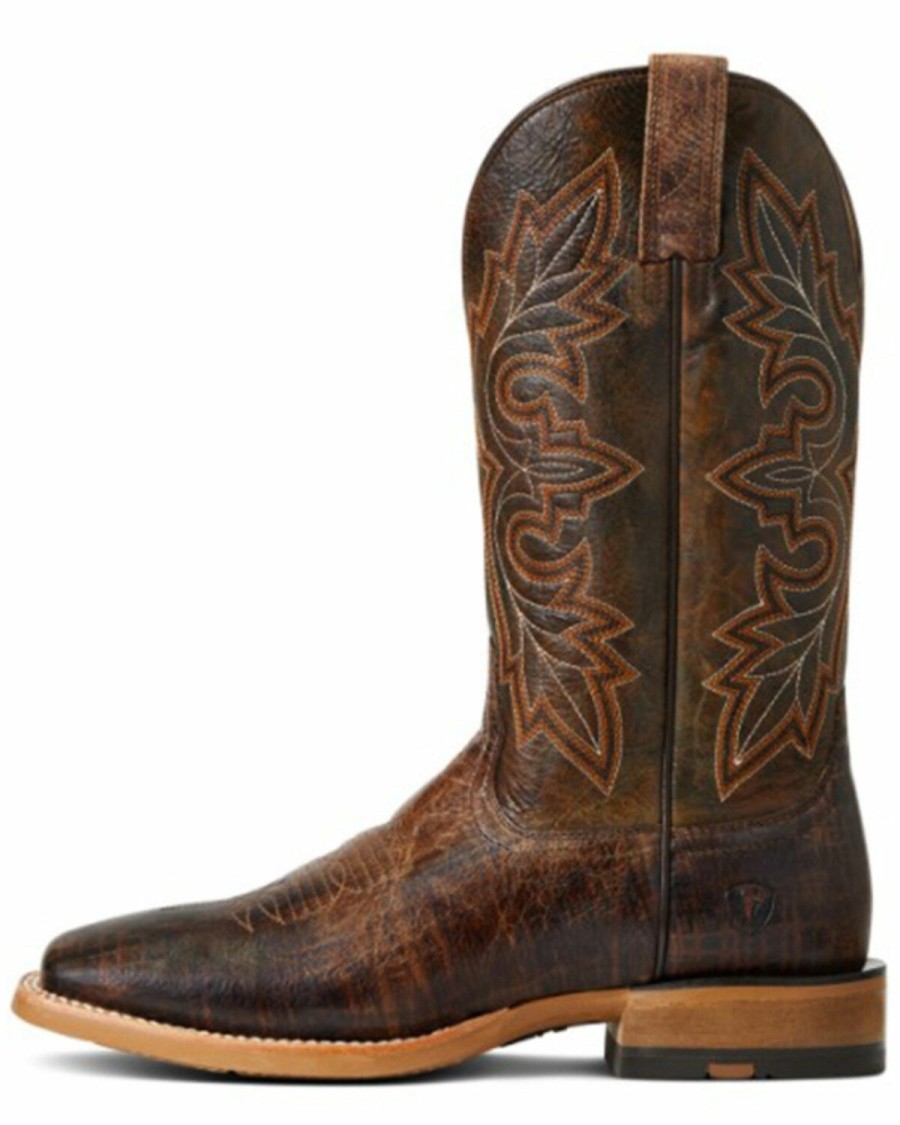 Men * | Unique Ariat Men'S Dusted Wheat & Rusted Fence Standout Leather Performance Western Boot Wide Square Toe