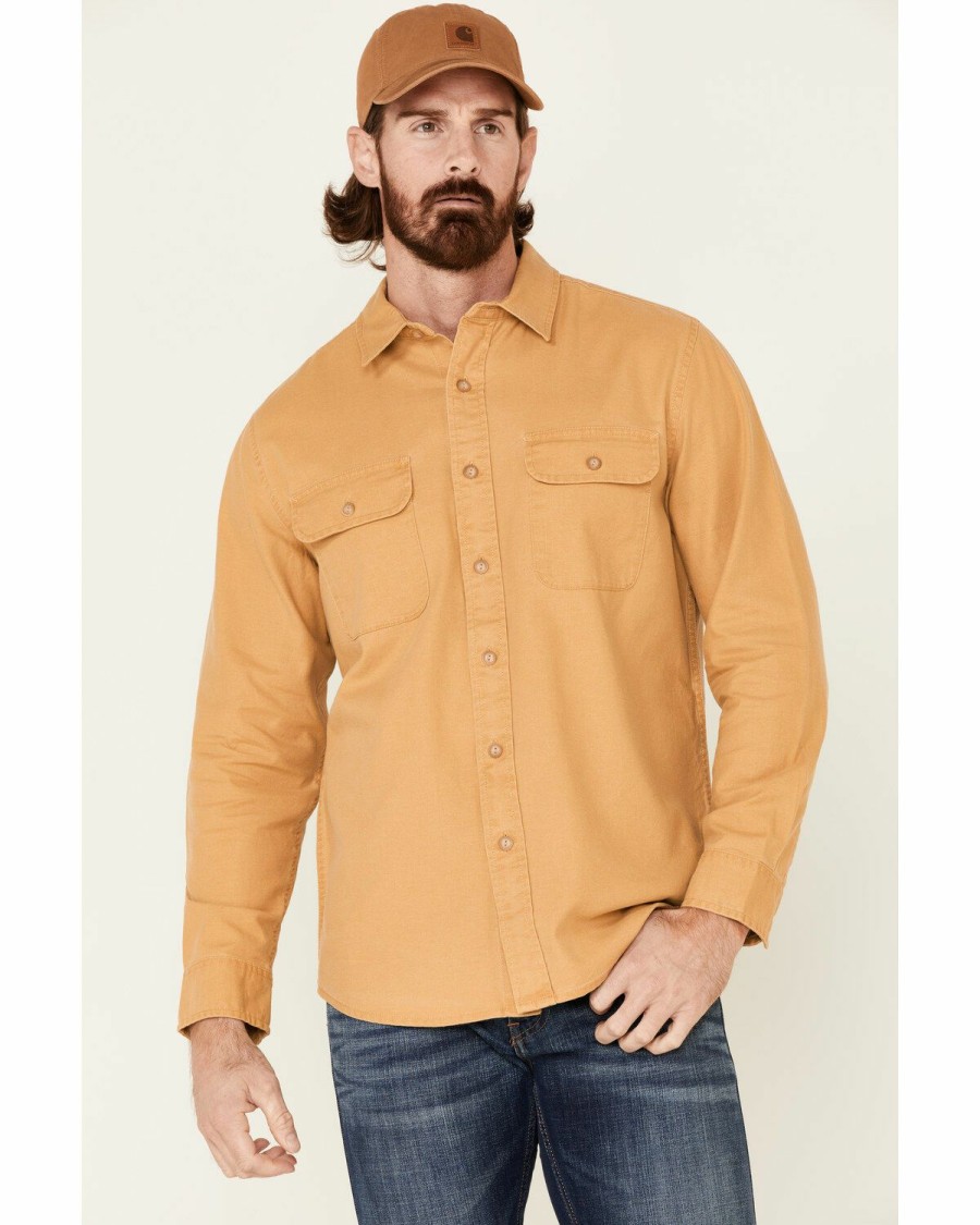 Men * | Attractive Pendleton Men'S Mustard Beach Shack Solid Long Sleeve Western Shirt