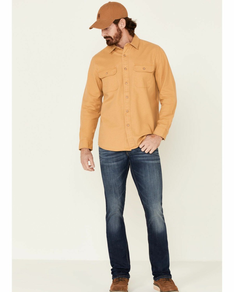 Men * | Attractive Pendleton Men'S Mustard Beach Shack Solid Long Sleeve Western Shirt