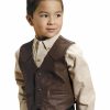 Kids * | New Roper Boys' Western Nappa Leather Vest