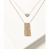 Gifts * | Special Offers Shyanne Women'S Gold & Silver Evil Eye Fringe Double Layered Necklace