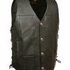 Men * | Sale Online Milwaukee Leather Men'S Black Side Lace Vest Big 5X